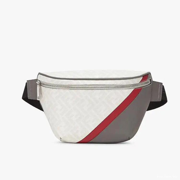 Bag In Belt Red Fendi Fabric FF Motif White 0509